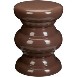 Bijzettafel Carapelle ijzer 32 cm rond donkerbruin