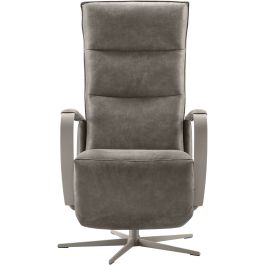 Relaxfauteuil Seduto elektrisch microleder donkergrijs