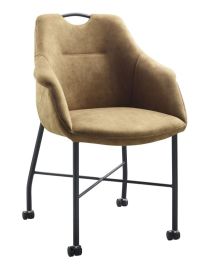 Eetkamerstoel Lucide microvezel cognac