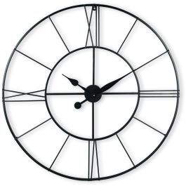 Klok Nimar metaal rond 80cm zwart strak dessin 63