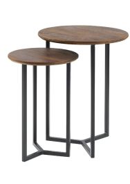 Bijzettafelset Gatteo 30 en 40 cm rond mango bruin