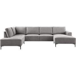 Hoekbank links Fabria groot donkergrijs basic comfort