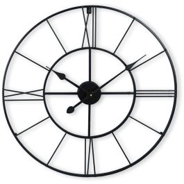 Klok Nimar metaal rond 60cm zwart strak dessin 62