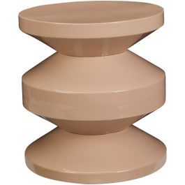 Bijzettafel Carapelle metaal 31 cm rond lichtbruin