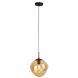 Hanglamp Macato zwart amber glas 1-lichts