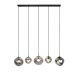 Hanglamp Macato zwart smoke glas 5-lichts