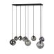 Hanglamp Macato zwart smoke glas 8-lichts