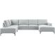 Hoekbank links Fabria groot lichtgrijs basic comfort