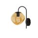 Wandlamp Macato zwart amber glas 1-lichts