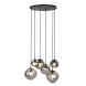 Hanglamp Macato zwart smoke glas 6-lichts