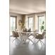 Eetkamerstoel Faido microvezel beige poot grijs