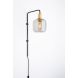 Wandlamp Peglio glas smoke antiek brons 1-lichts