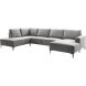 Hoekbank links Fabria groot donkergrijs basic comfort