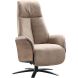Relaxfauteuil Serio beige donker hout premium comfort