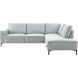 Hoekbank rechts Fabria middel lichtgrijs basic comfort