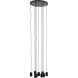 Hanglamp Trecate mat zwart 9-lichts rond