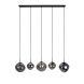 Hanglamp Macato zwart smoke glas 5-lichts