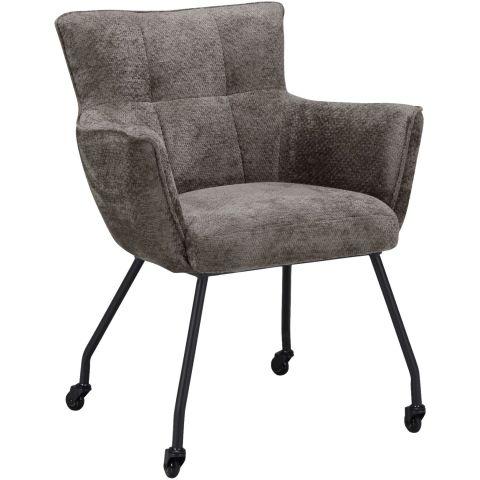 Eetkamerstoel Novile taupe met wiel