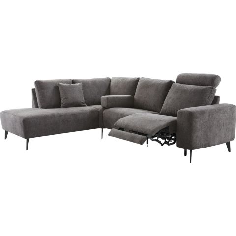 Hoekbank links Davanti pocket HR koudschuim donkergrijs