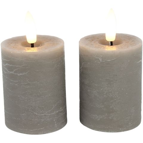 Stompkaars Benevento Led grijs 5 cm rond set van 2