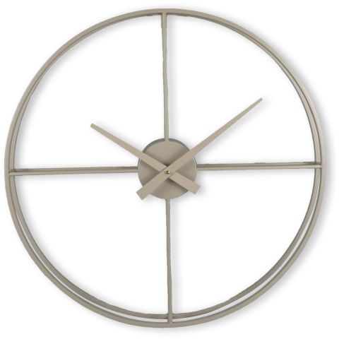 Klok Nimar metaal rond 60cm taupe strak dessin 60