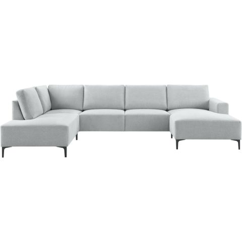 Hoekbank links Fabria groot lichtgrijs basic comfort