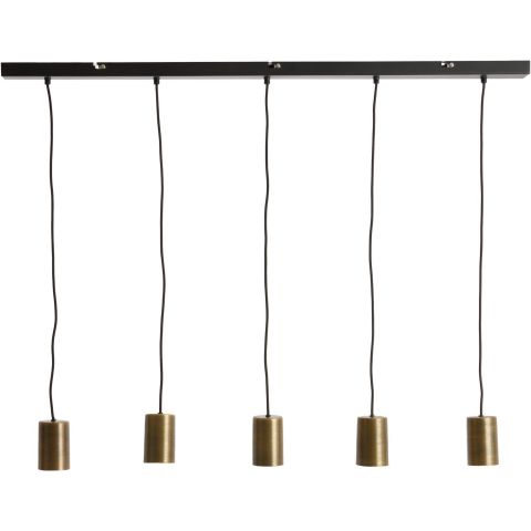 Hanglamp Trecate ruw antiek brons 5-lichts