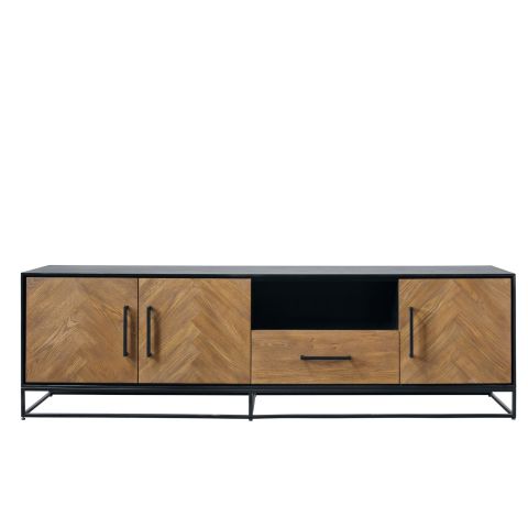 TV-meubel Vinito (199 Cm) eiken fineer zwart/naturel