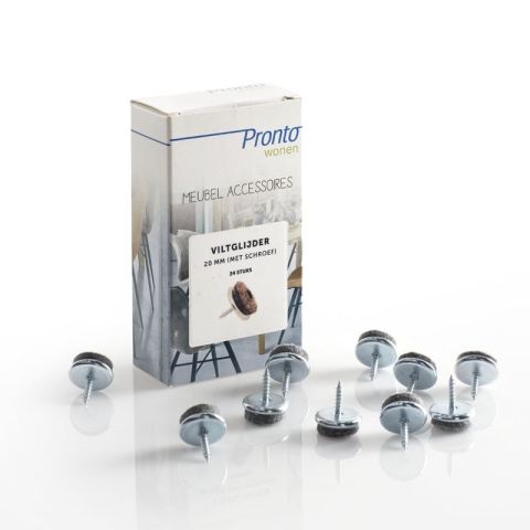 Schroefvilt 20 mm houten poot