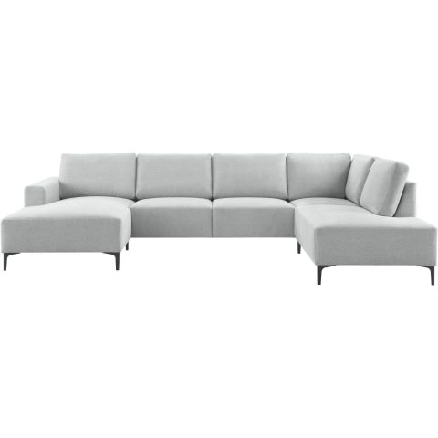 Hoekbank rechts Fabria groot lichtgrijs basic comfort