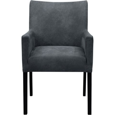 Eetkamerstoel met armleuning Avanza microleder donkergrijs