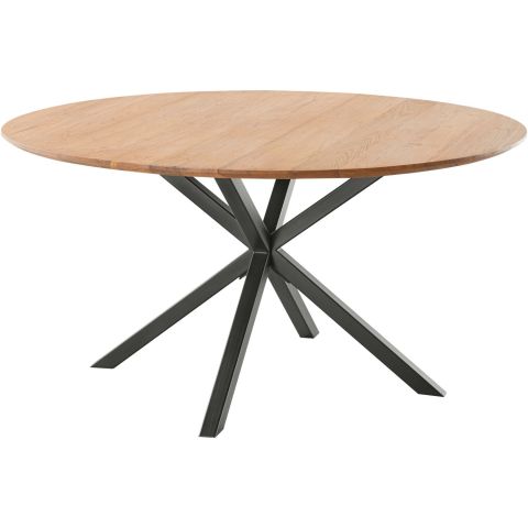 Eettafel Romaro teakhout 150 cm rond mix rough