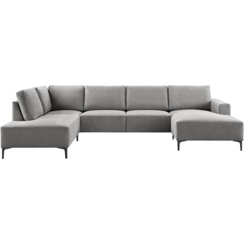 Hoekbank links Fabria groot donkergrijs basic comfort