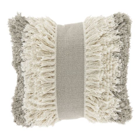 Sierkussen Antrona 45x45cm wit kwasten