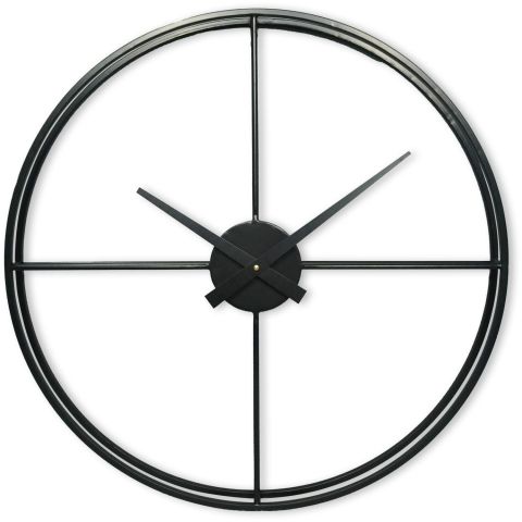 Klok Nimar metaal rond 60cm zwart strak dessin 60