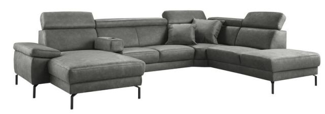 Hoekbank rechts Tusari microleder antraciet basic comfort