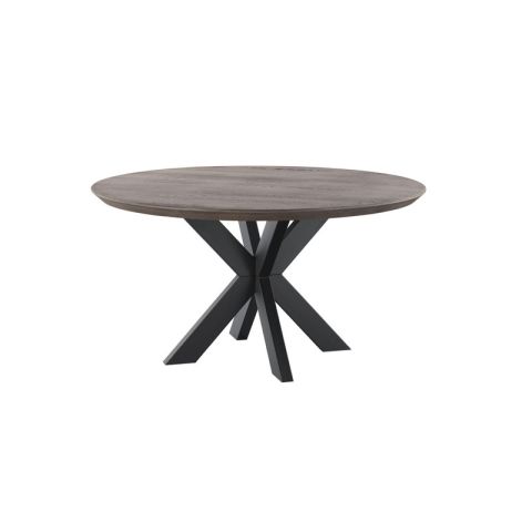 Eettafel Tavolo eikenhout 140 cm rond grafiet