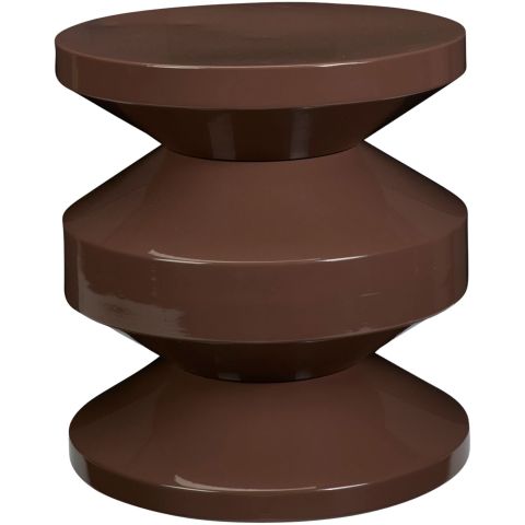 Bijzettafel Carapelle metaal 31 cm rond donkerbruin