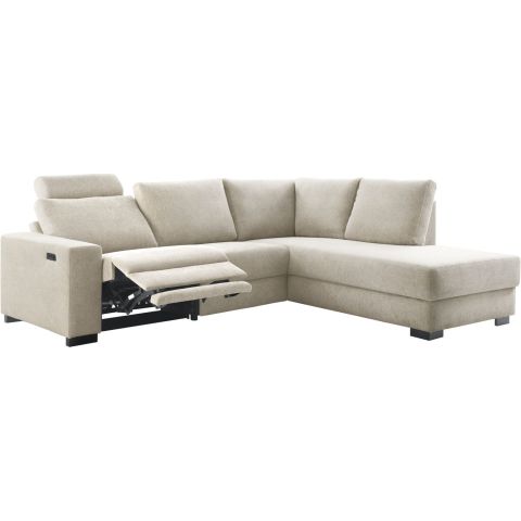 Hoekbank rechts Florance HR koudschuim zandbeige relaxfunctie
