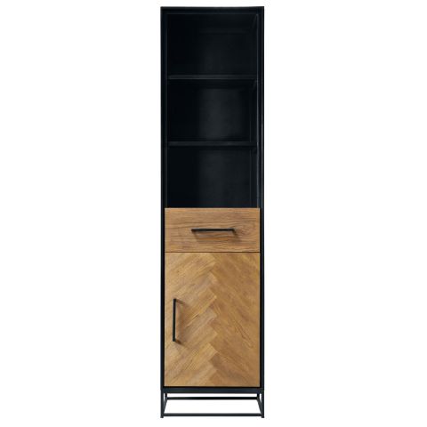 Boekenkast Vinito (49 Cm) eiken fineer zwart naturel