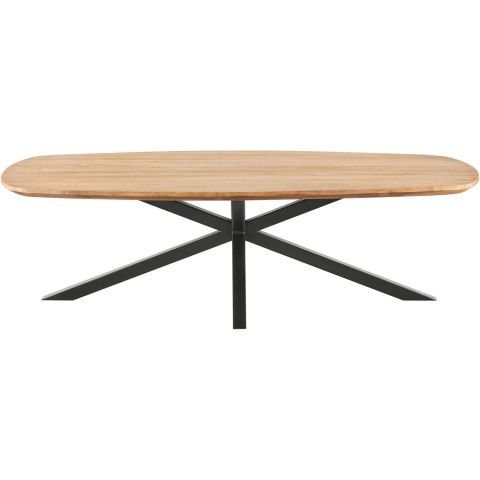 Salontafel Romaro teakhout 140x70 cm Deens ovaal mix rough