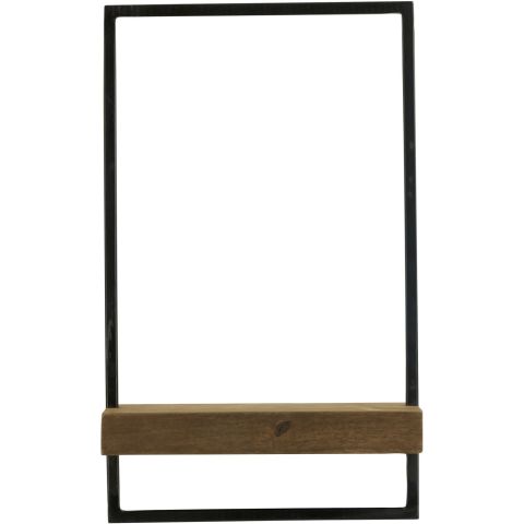 Wandplank Pardal hout metaal 50x30 cm bruin