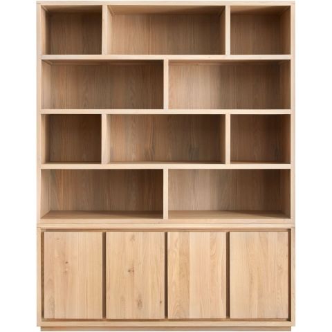 Wandmeubel Lavio eiken 164 cm naturel grijs